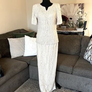 Scala Sequin Evening Cocktail‎ Mather Of the Bride Maxi Dress Size M MWT